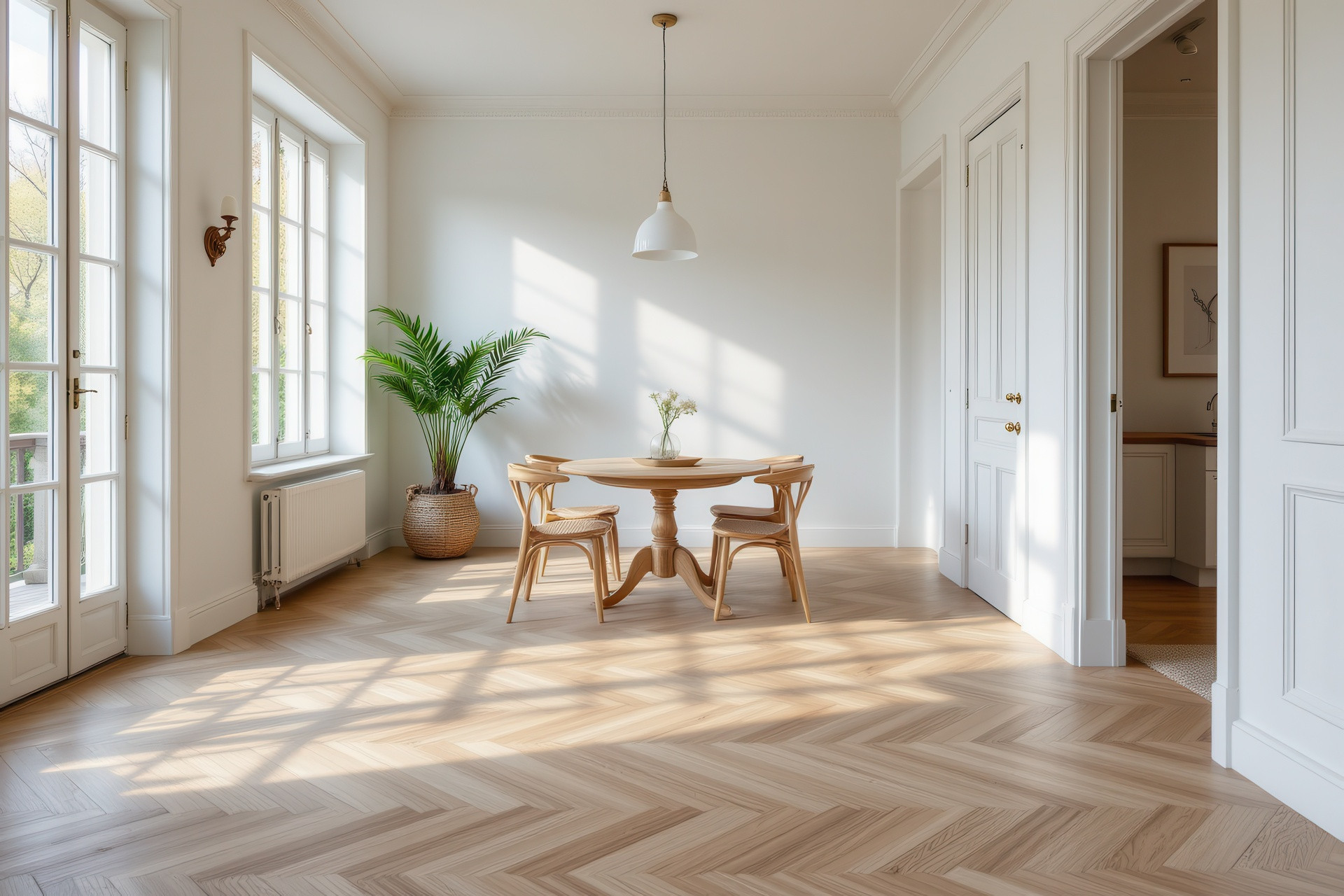Herringbone Laminate Flooring for Entryways and Dining Rooms